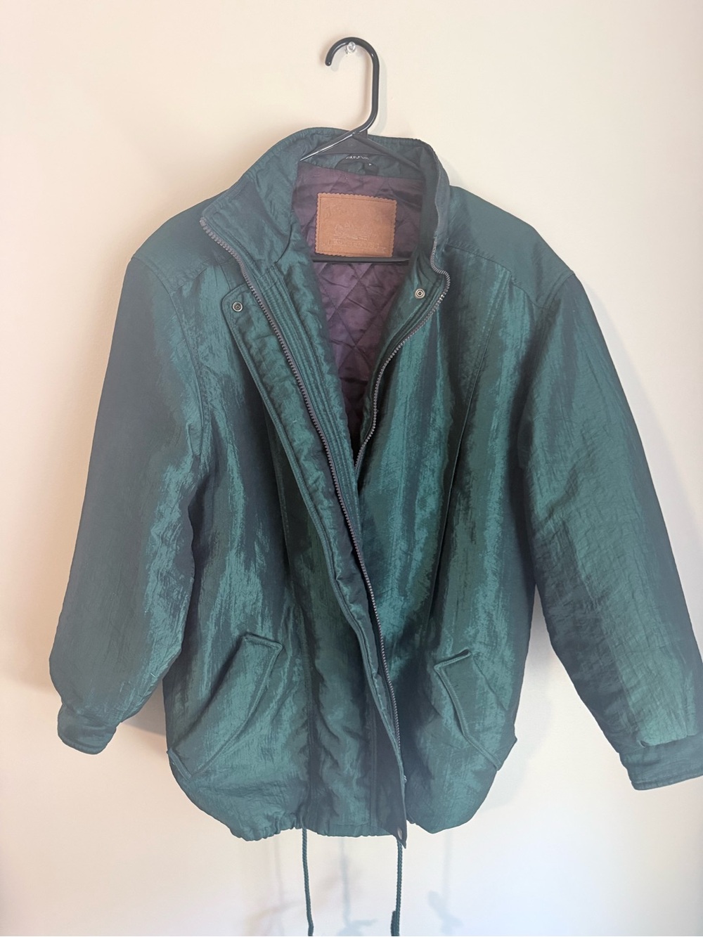 vintage iridescent green winter jacket